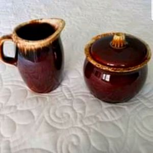 Hull USA antique creamer and sugar